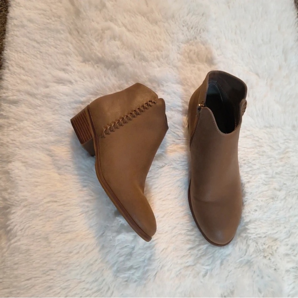 MIA Brown Ankle Booties with Braided Detail